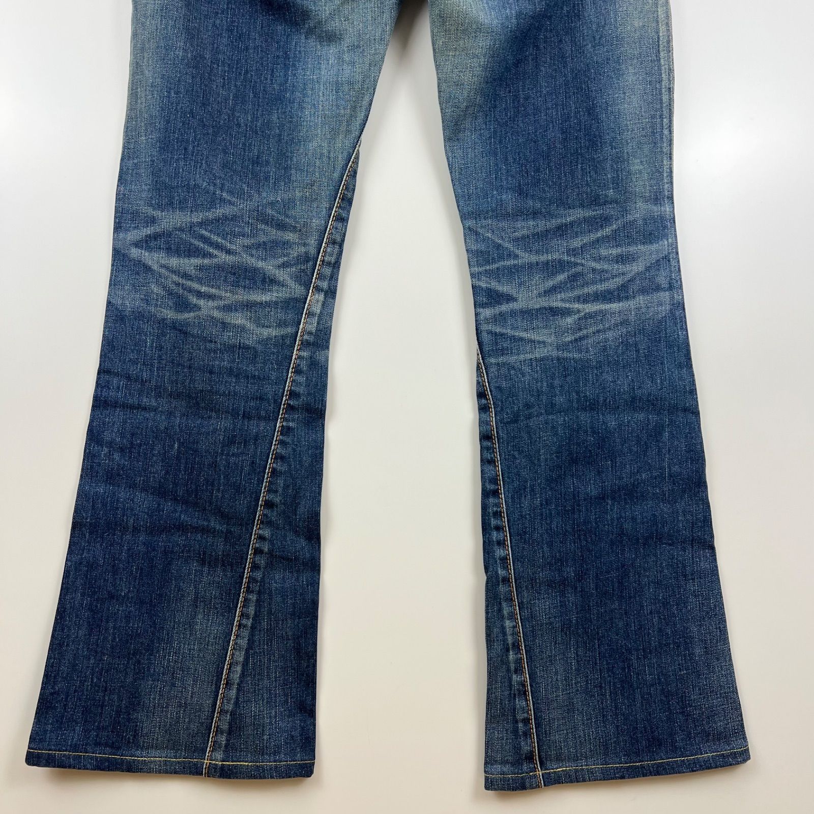 EDWIN 00s y2k archive BLUE TRIP leather flare denim pants 30