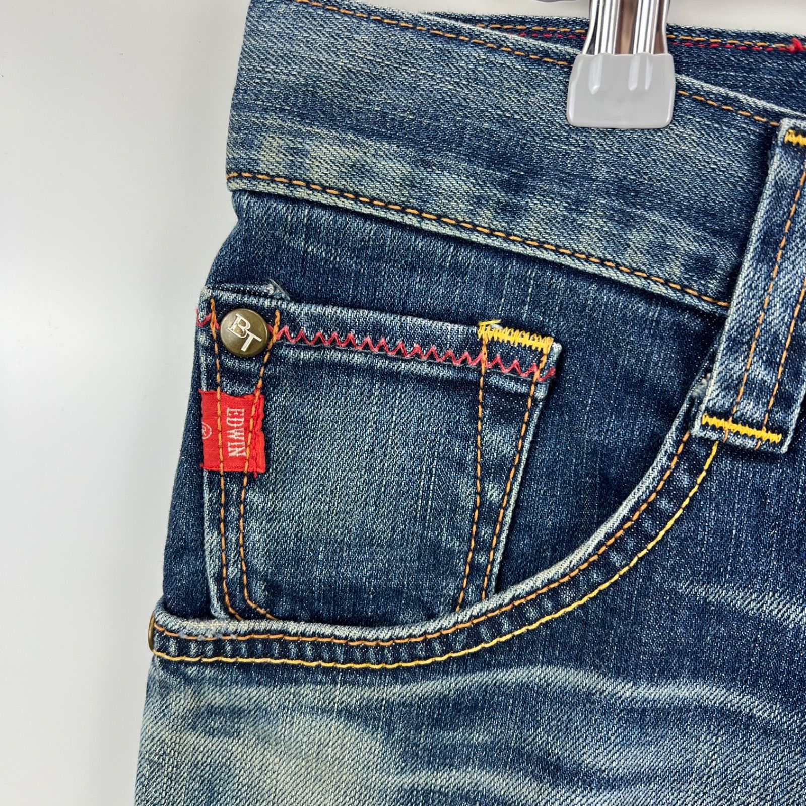 EDWIN 00s y2k archive BLUE TRIP leather flare denim pants 30