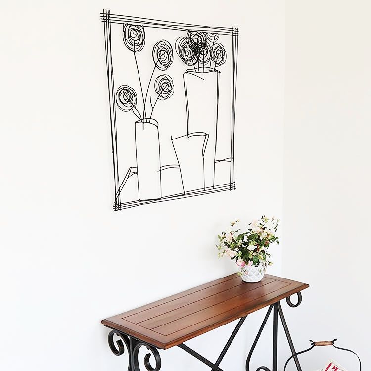 ウォールアート 花瓶 壁掛け 壁飾り 丸型 インテリア 壁 アートパネル 北欧 雑貨 リビング おしゃれ モダン 装飾 ウォールデコレーション シンプル ウォールアート 壁デコ アートボード インテリア雑貨 壁面装飾 ウォールアクセント ブラック