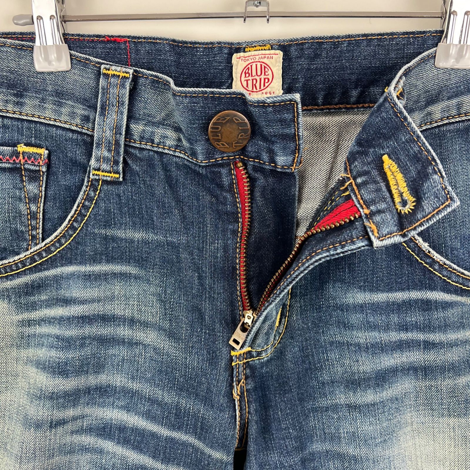 EDWIN 00s y2k archive BLUE TRIP leather flare denim pants 30