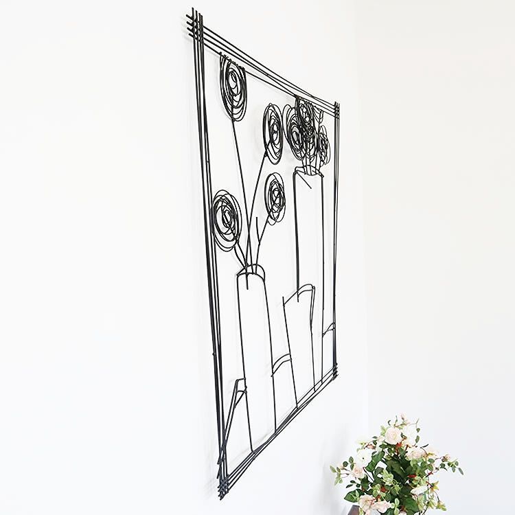 ウォールアート 花瓶 壁掛け 壁飾り 丸型 インテリア 壁 アートパネル 北欧 雑貨 リビング おしゃれ モダン 装飾 ウォールデコレーション シンプル ウォールアート 壁デコ アートボード インテリア雑貨 壁面装飾 ウォールアクセント ブラック NEXPOTALLINN_EU