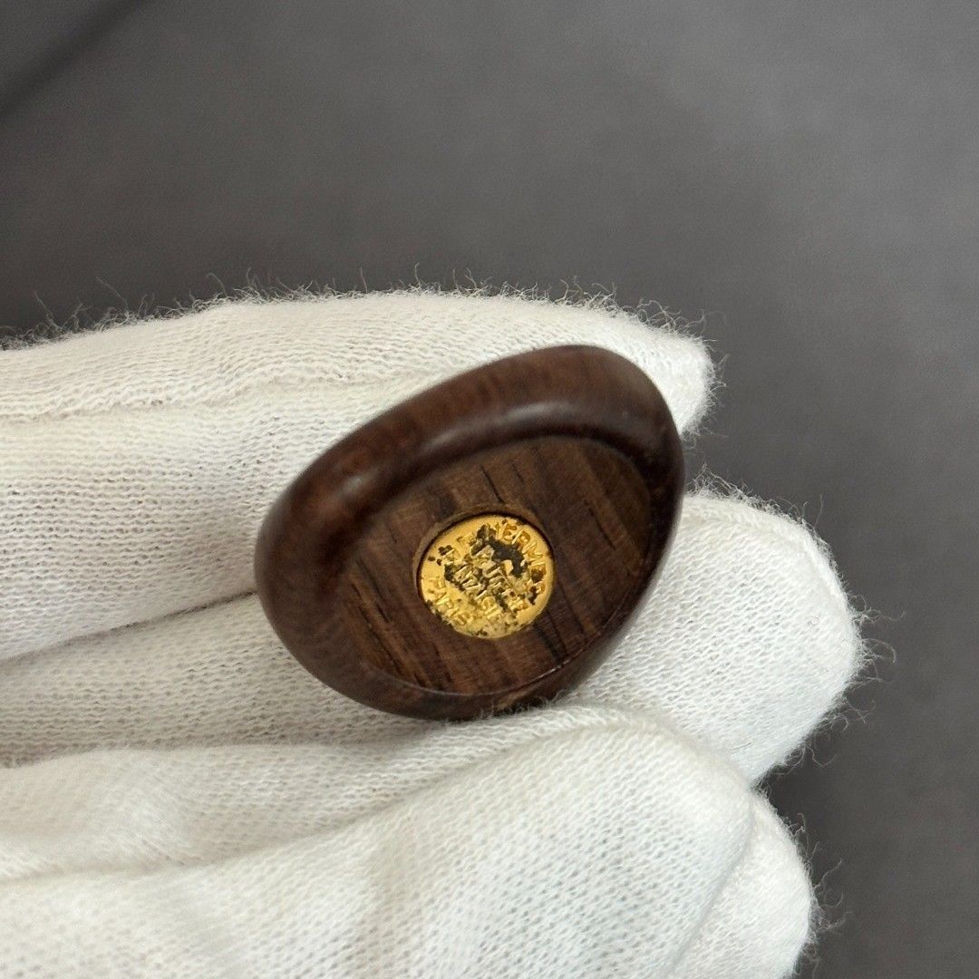 HERMES エルメス セリエ リング GP×ウッド ブラウン