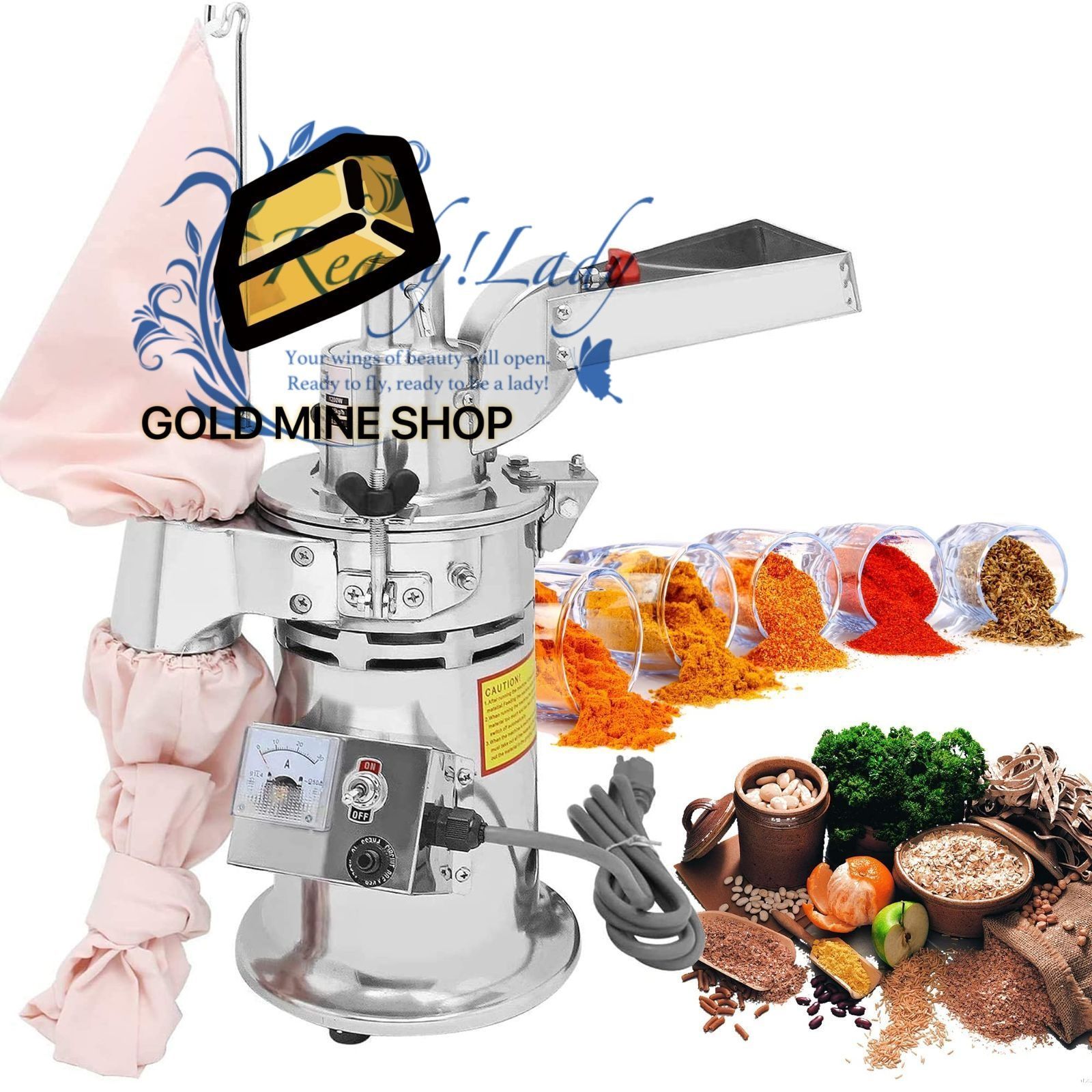 ハンマーミル電動15㎏ h 粉末ミル業務用 連続製粉可 粗粉砕から微粉砕 安全スイッチ付 乾燥素材全般粉砕