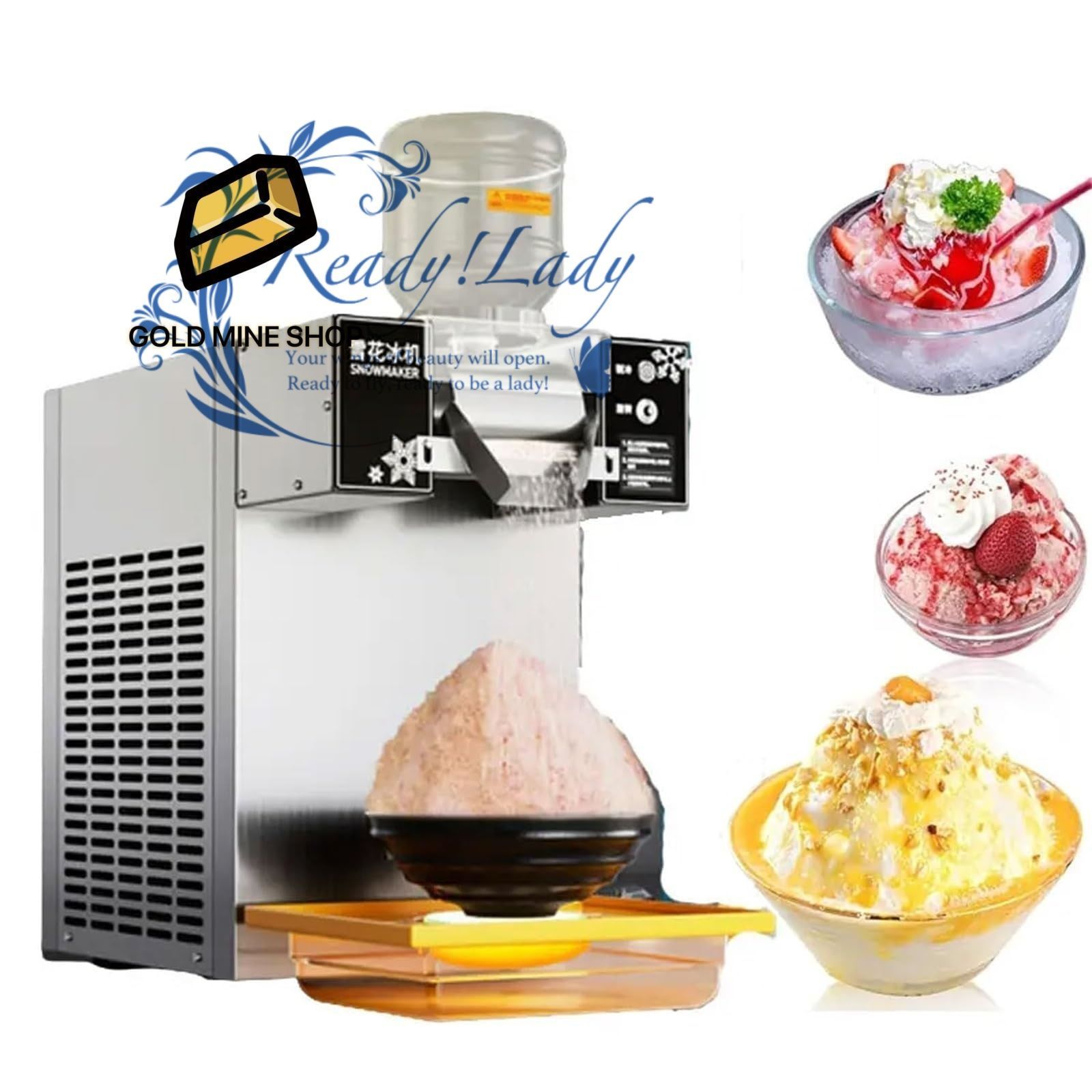 業務用スノーフレーク製氷機 かき氷クラッシャーマシン スノーコーンスラッシュマシン 韓国ミルク製氷機 スノーコーンシェーバー 180kg
