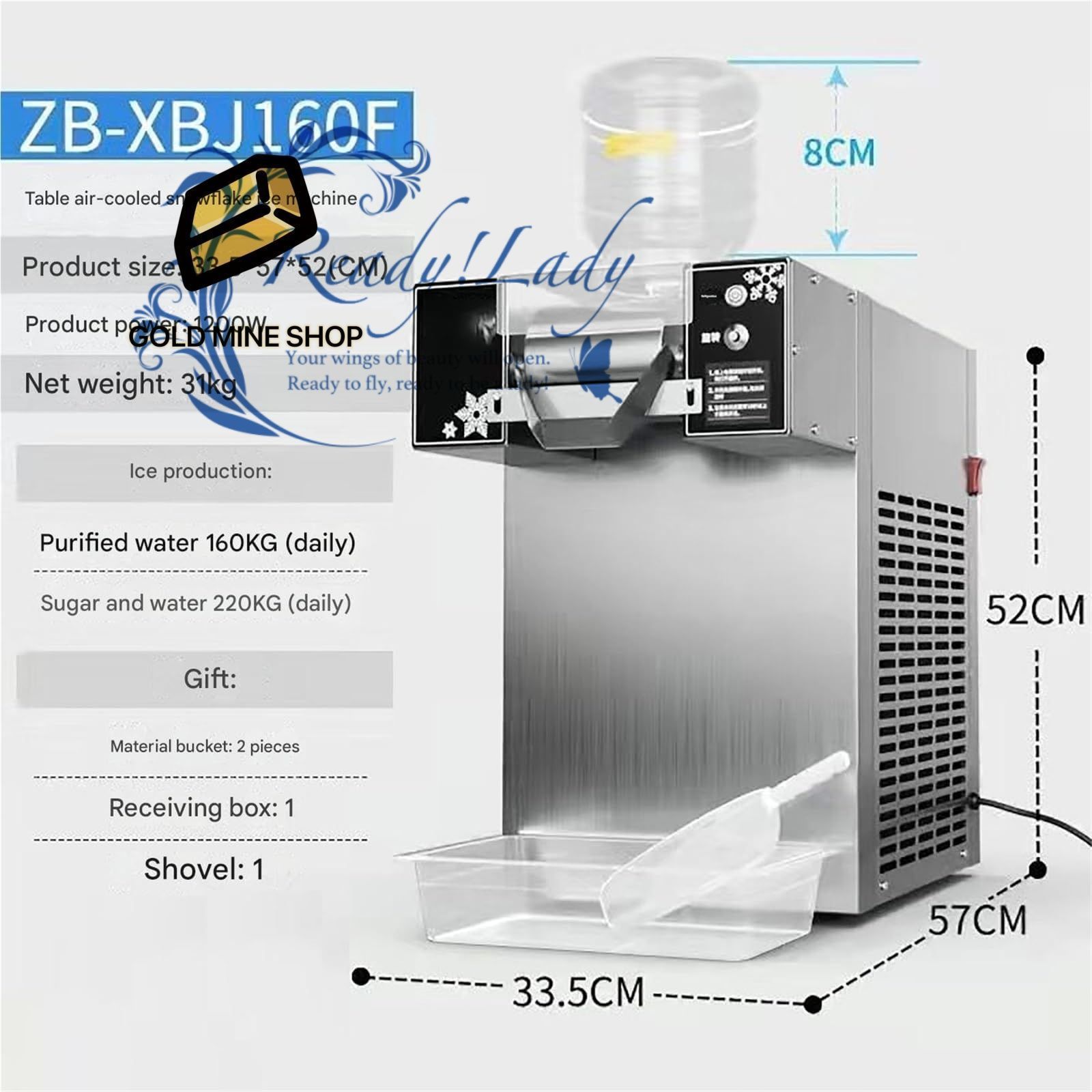業務用スノーフレーク製氷機 かき氷クラッシャーマシン スノーコーンスラッシュマシン 韓国ミルク製氷機 スノーコーンシェーバー 180 kg
