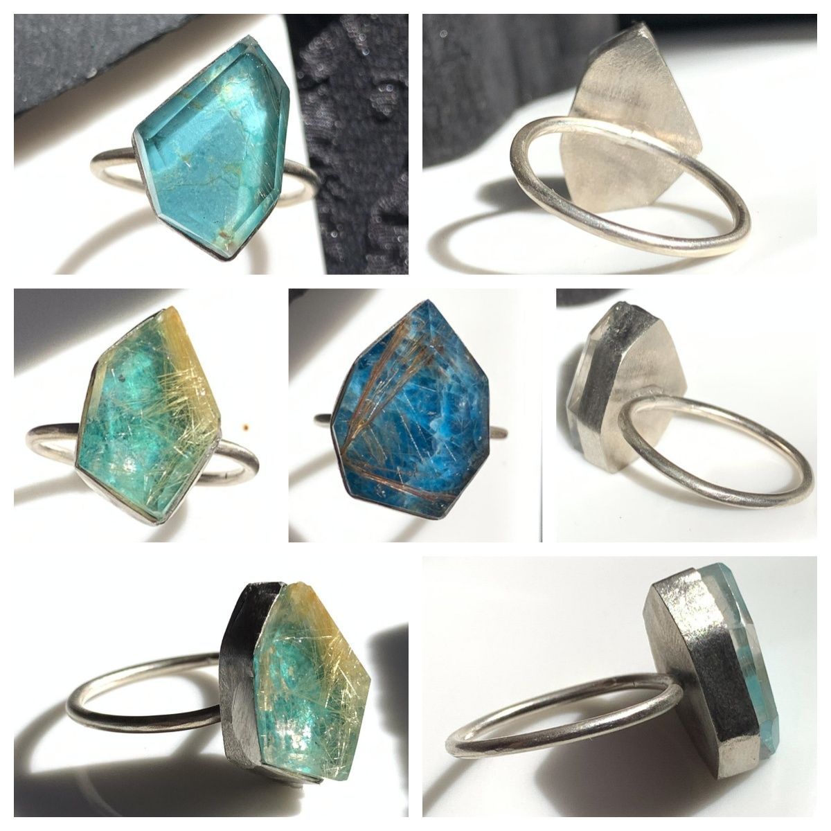 ターコイズ×クリスタルクォーツ ダブレット ストーン リング シルバー87 ターコイズ×クリスタルクォーツ ダブレット ストーン リング シルバー