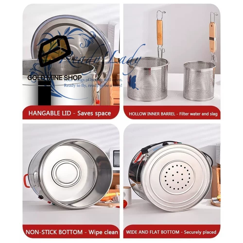  業務用炊飯器 かまど麺調理機 パスタメーカー ステンレス餃子スープ鍋麺メーカー4つのバスケット付き その他 キッチン 食器