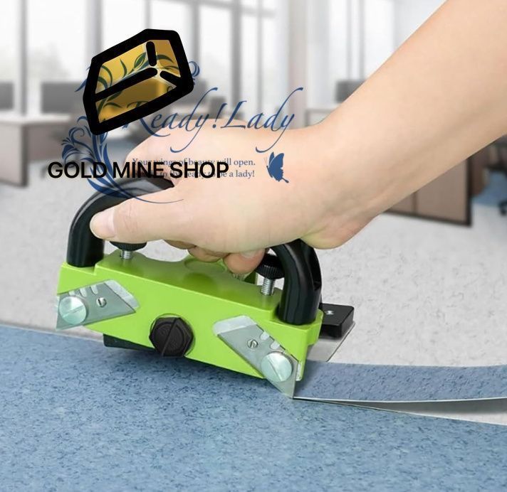 ポータブルPVCフロアカッター 深さと隙間調整 ラミネートPVCプラスチックシームレスプッシュナイフ 10枚の刃 アルミニウム合金ボディ ステンレススチールベース 家庭用