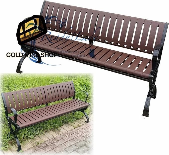 ガーデンベンチ 耐荷重約400kg 屋外 ベランダ チェア アームレストと背もたれ付き プラスチックガーデンベンチ 用ベンチ 公園 遊園地 景勝地などに適しています サイズ 120cm