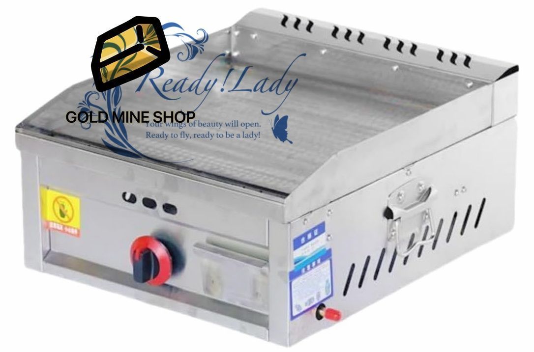 新型グリドル業務用ガス手つかみオーブン 屋台ガスコンロ焼き冷麺鉄板焼きフライヤーグリドル プレス鉄板 業務用グリル 卓上鉄板焼 グリドル鉄板焼き いか焼き パンケーキ 冷麺 焼飯 厚くする 手掴み機 屋台を設置 40 48 22cm シルバー