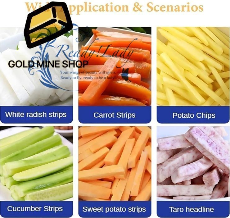 壁掛け式手動フライドポテトカッター 7mm|10mm|14mmの業務用ステンレス製ポテトスライサー ジャガイモ キュウリ ニンジン タマネギ マッシュルーム タケノコ用