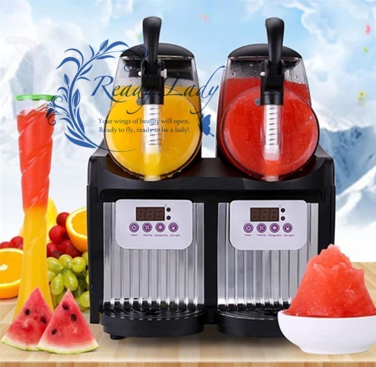 業務用アイススラッシュマシン 2.5LX2タンクフローズンドリンクマシン 300W業務用マルガリータマシン ステンレススチールマルガリータマシン カフェレストランバーに最適な効率的な冷却