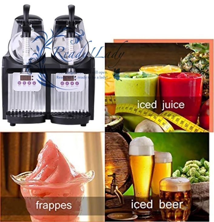 業務用アイススラッシュマシン 2.5LX2タンクフローズンドリンクマシン 300W業務用マルガリータマシン ステンレススチールマルガリータマシン カフェレストランバーに最適な効率的な冷却