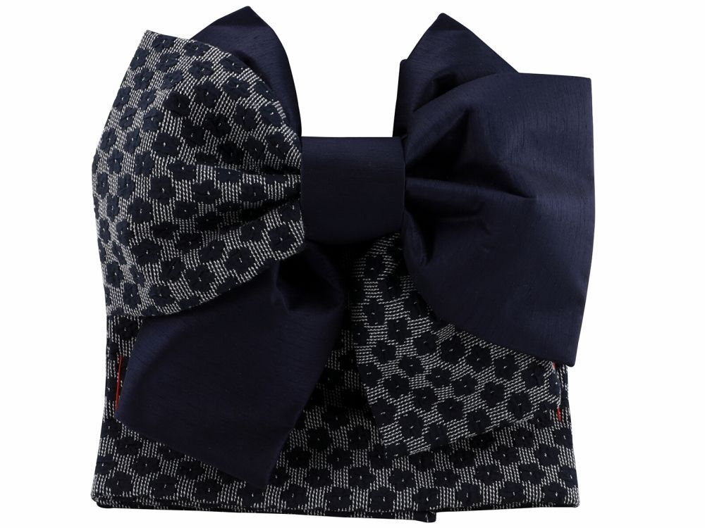 七五三 七歳用 結び帯 大寸 単品 ネイビー ブラック da-251-14