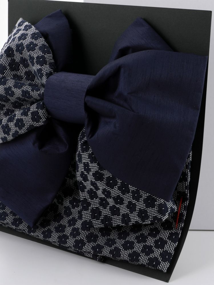 七五三 七歳用 結び帯 大寸 単品 ネイビー ブラック da-251-14