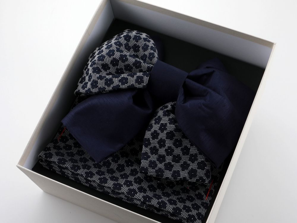  七五三 七歳用 結び帯 大寸 ネイビー ブラック da 251 14 七五三 季節 年中行事