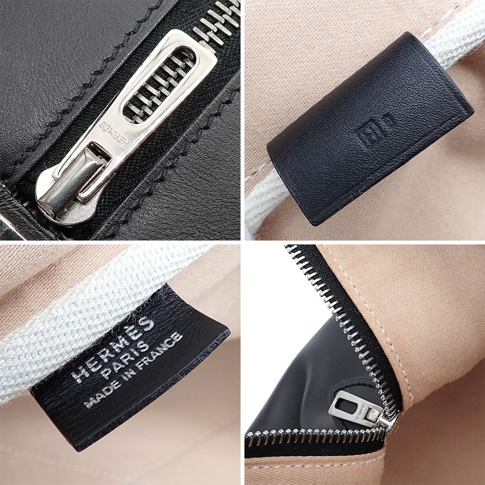 エルメス ヴィクトリア 50 ボストンバッグ トワルアッシュ レザー ブラック シルバー金具 R刻印 DECORATOM_COM_BR