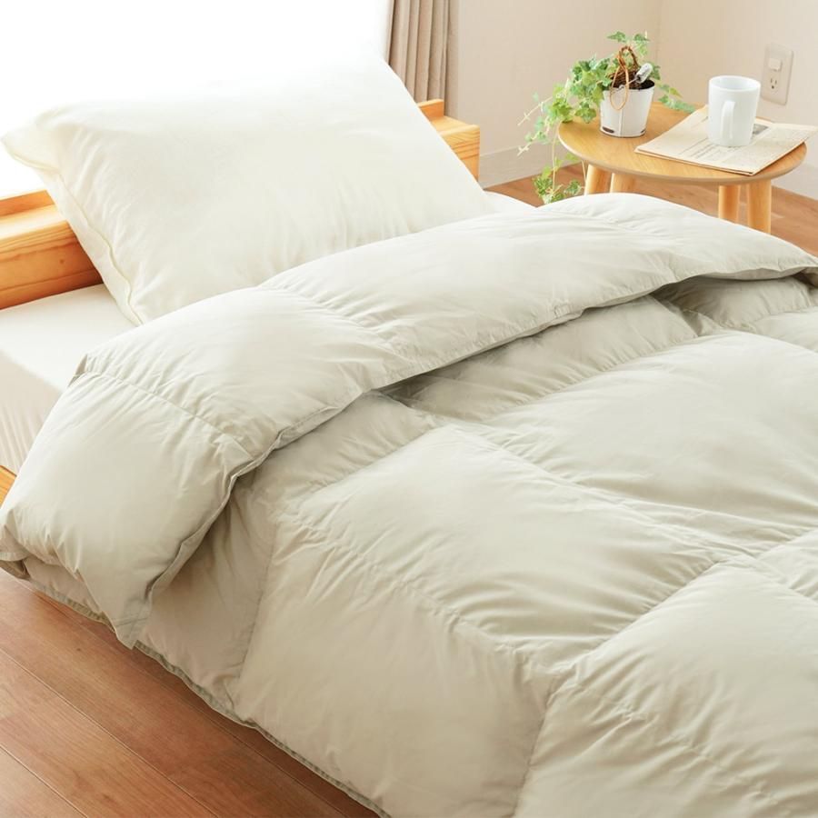 西川 羽毛入りハイブリッド掛け布団 シングル ダウン50％ 羽毛＆ポリエステルわた 特殊1層キルト掛布団 フリース掛け布団カバー付き AB04019281-10F