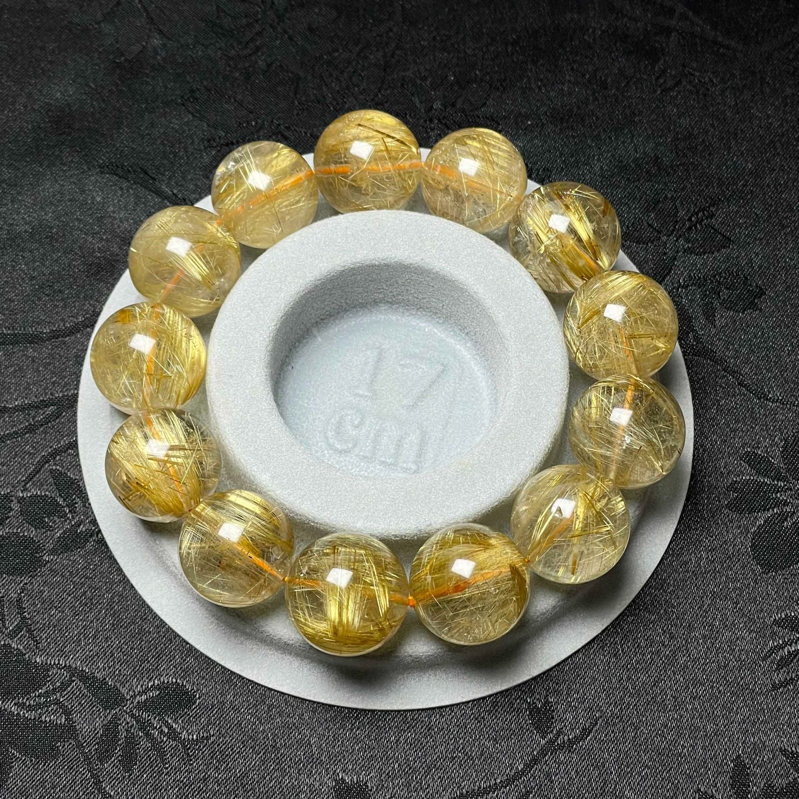 EU製 ! 満針ルチルクォーツ ブレスレット パワーストーン 天然石 金運 お守り プレゼント 16.7-17.5mm ZZ1644 WWW_SHINETEETH_COM