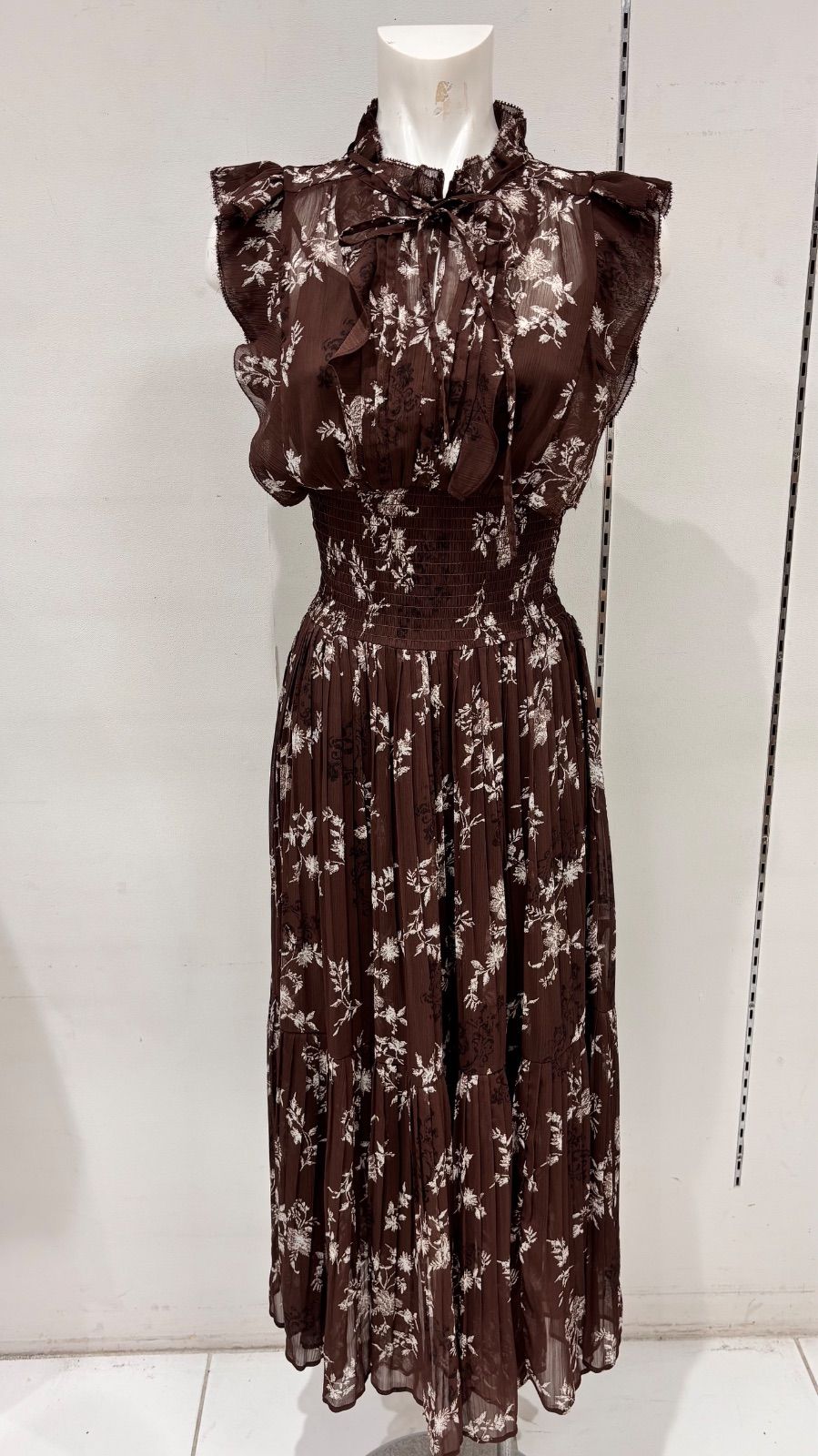 プリントプリーツシャーリングワンピース snidel