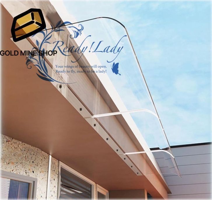 庇 ひさし雨よけ 透明 住宅用 除け 後付け 雨雪庇 アーチ型 UV レインシェルター サンシールド 設置簡単 庇ひさし 雨よけ 日よけに 窓 玄関などに サイズ 40x120cm