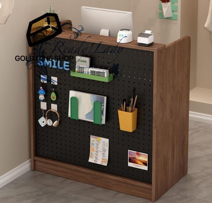 モダンな小売店カウンター カウンター ミニマリスト モダン 衣料品店 グリーティング カウンター ロック可能な引き出し付き受付カウンター 小型レジカウンターテーブルロッカー付き チェ