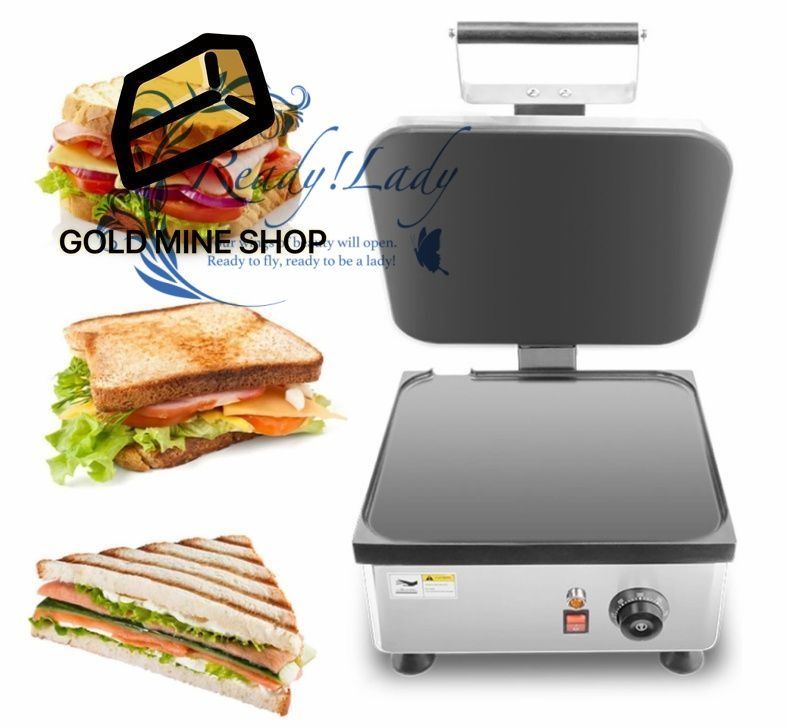 2150W業務用サンドイッチメーカー ポータブルステンレススチールパニーニベーキングマシン 温度制御 ノンスティックコーティング レストラン スナックバー フードトラック カフェテリア向け