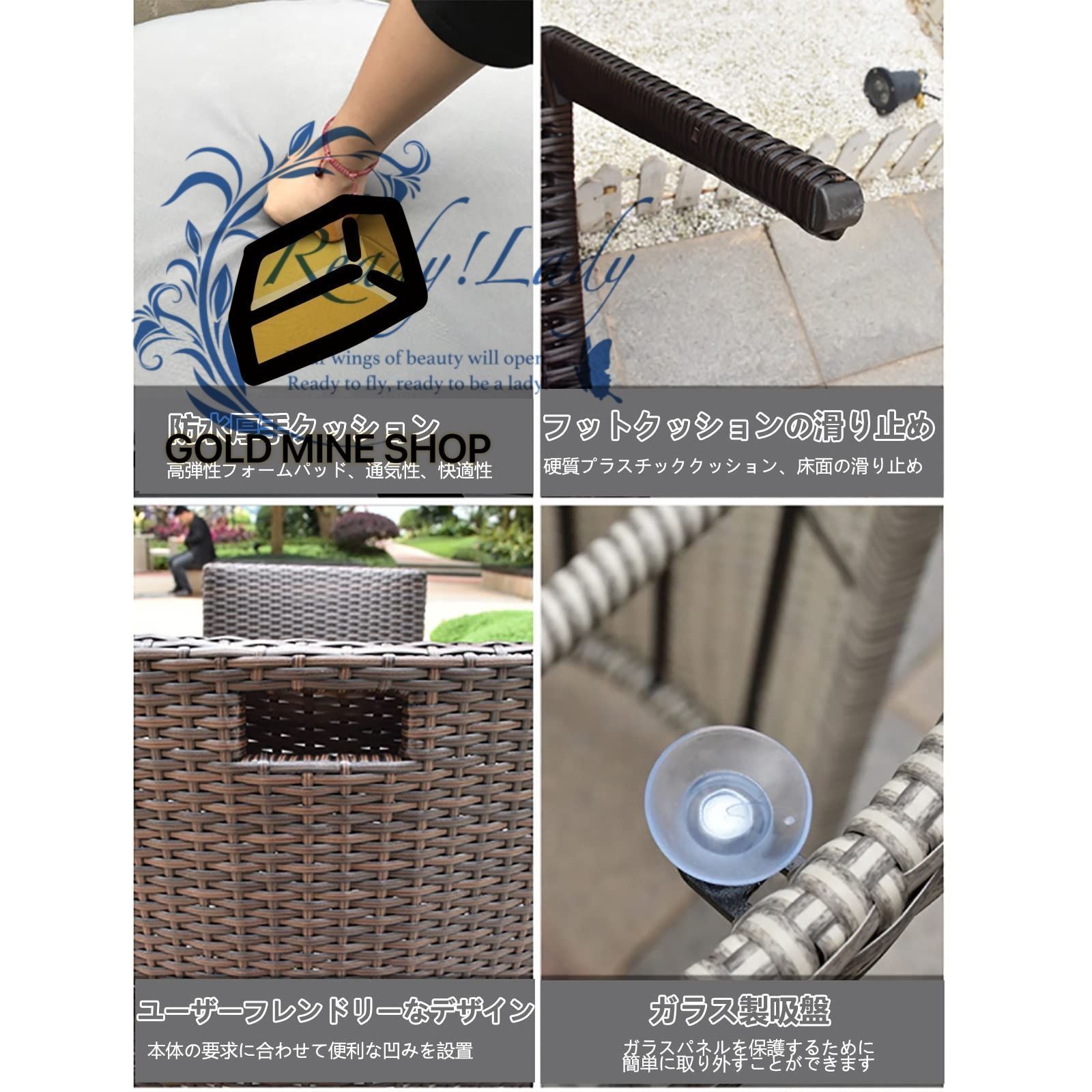 ガーデンソファー ラタンソファー ガーデンテーブル 3点セット 人工ラタン ガーデンチェア テーブル 創造性ガーデンファニチャーセット 3点 ガーデンテーブル ガーデンチェア収納 テーブル×1 チェア×2 WWW_GEBZETESISAT_COM_TR