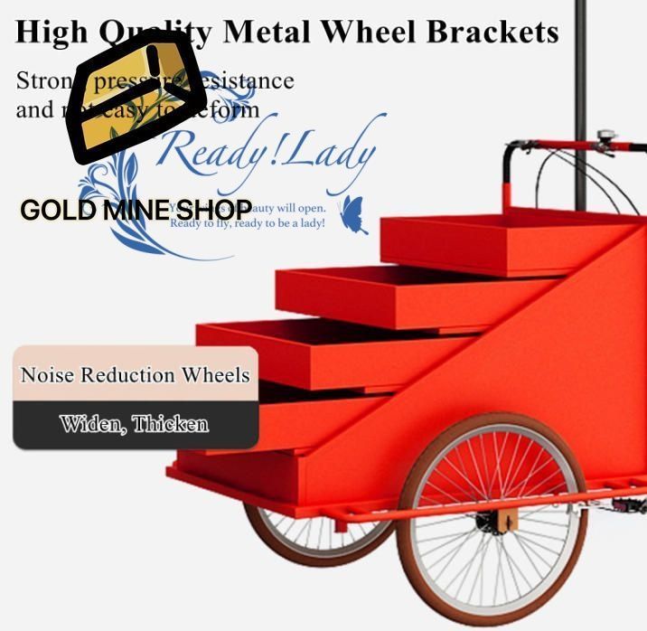 三輪車自動販売カートワゴンフラワーカートキオスクファーマーズマーケットブース屋外移動フードトラック 移動販売トラック コーヒーミルクティーナイトマーケットの屋台スナックカート オレンジ色 MARWIL-DEMENAGEMENTS_CH