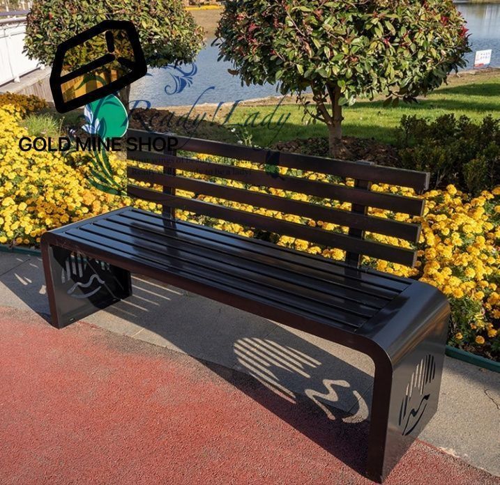 縁側 ベンチ 屋外用ガーデンベンチ 背もたれ付き 庭 パティオ 玄関 公園用屋外ベンチ 500 Kg 耐荷重 Black 100cm 39in