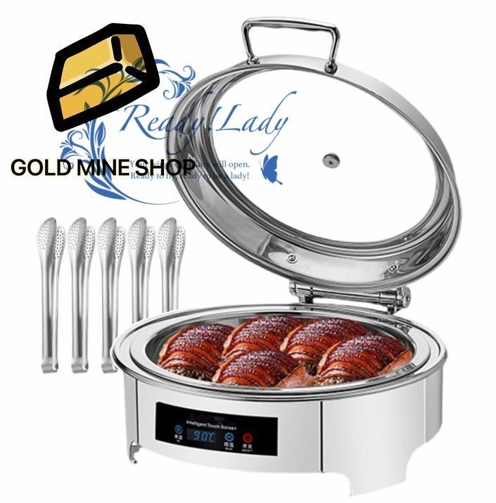 業務用フードウォーマー フードクリップ付き 電気フードウォーマーポット シングル ダブルグリッドフードトレイ付き キッチンダイニングフードヒーター ケータリング用 食品を温かく保つ 6 L容量 1グリッド