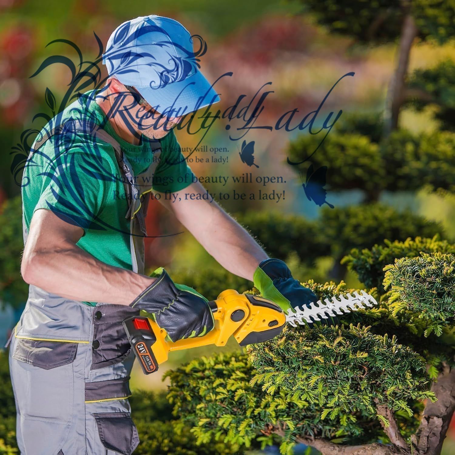 芝生バリカン ヘッジトリマー 充電式 バッテリー 2個 マキタ18Vバッテリー対応 小型 ミニ 軽量 コードレス 電動工具 刈込幅220mm 最大切断