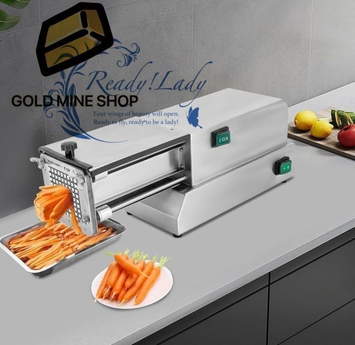 プロフェッショナルフライドポテトカッター 4枚刃ポータブル電動ポテトスライサー 玉ねぎ ジャガイモ キュウリ ニンジン フルーツ用の商用グレードのステンレススチールカッターマシン