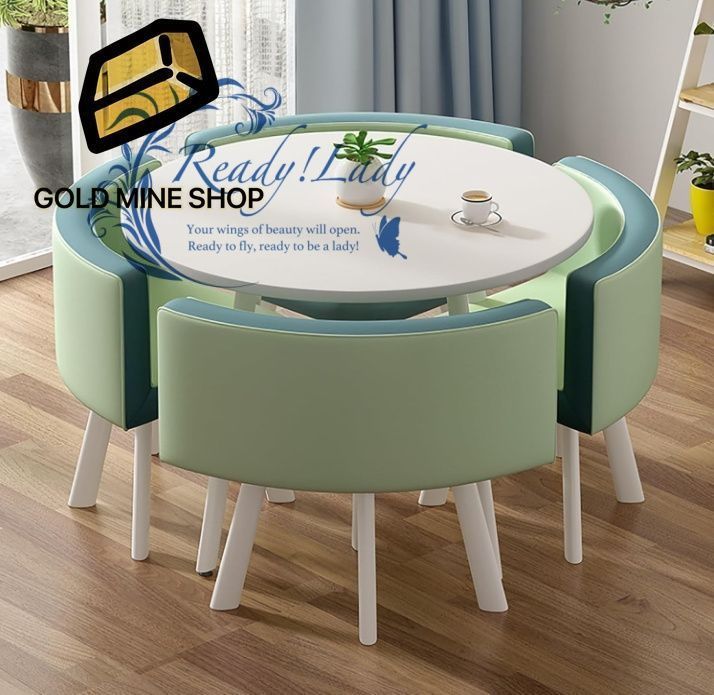 丸ダイニングテーブルと椅子セット 応接セット5点セット ダイニングセット 食卓セット ダイニングテーブルセット4人用 4人掛け会議テーブル ダイニングセット椅子 食卓セット