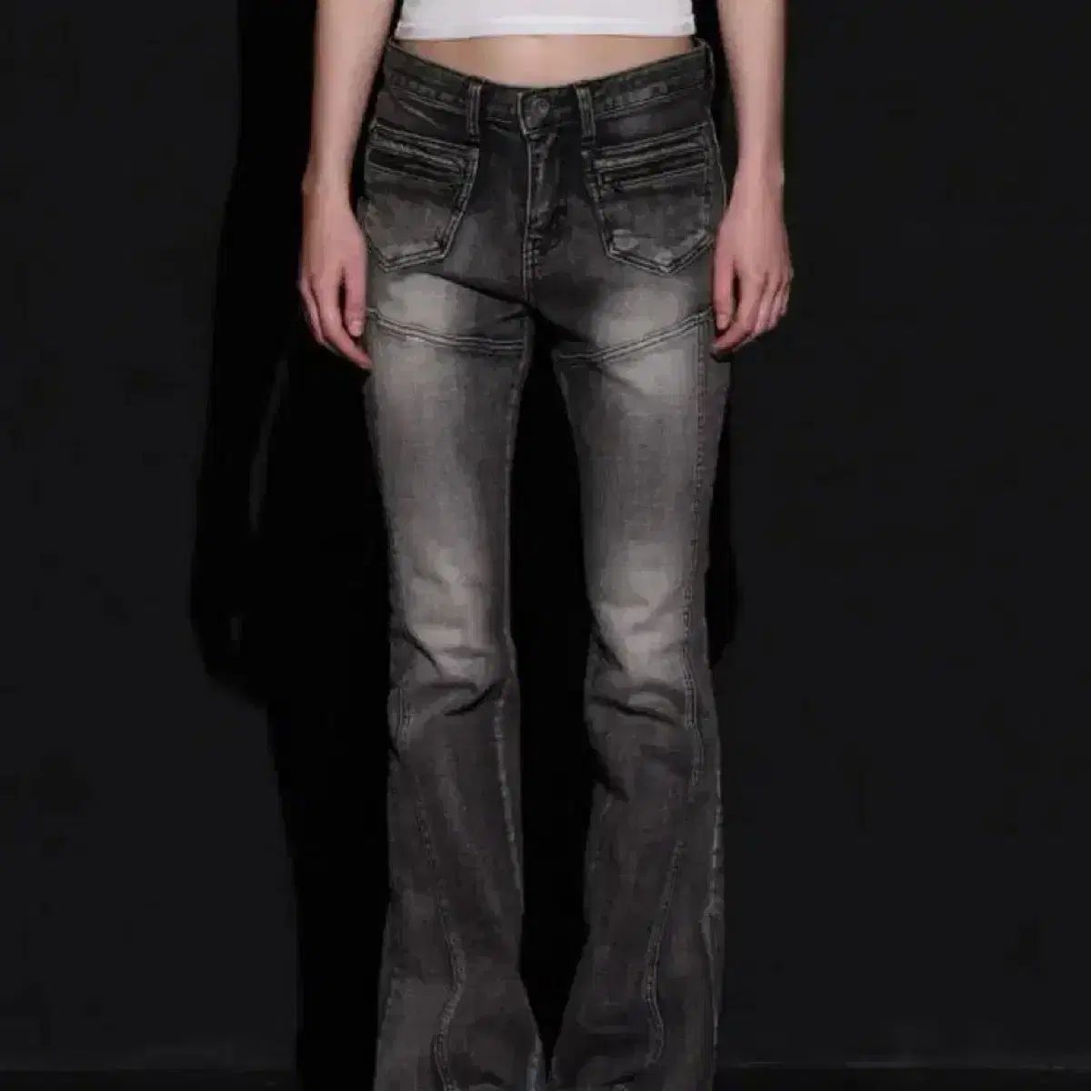 BOHEMSEO ボヘミアンソウル フロント ポケット ブーツカット パンツ グレー S