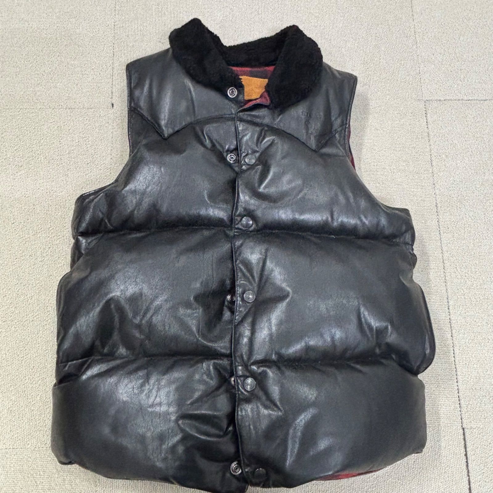 ☆HYSTERICGLAMOUR ヒステリックグラマー レザーダウンベスト 野口強