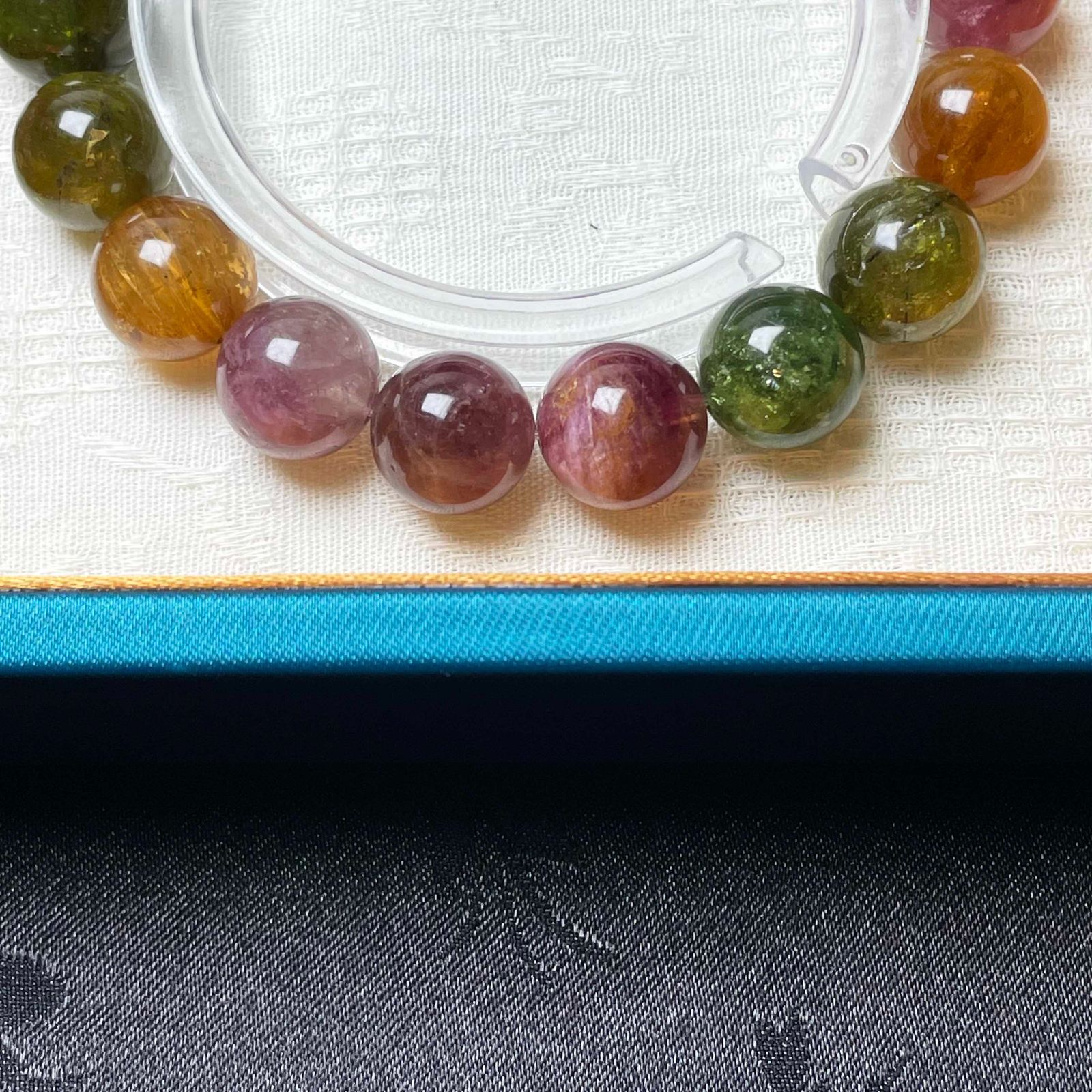 EU製 ミックス トルマリン ブレスレット パワーストーン 天然石 お守り 約11.2-11.6mm ZZ1648 WWW_SHINETEETH_COM