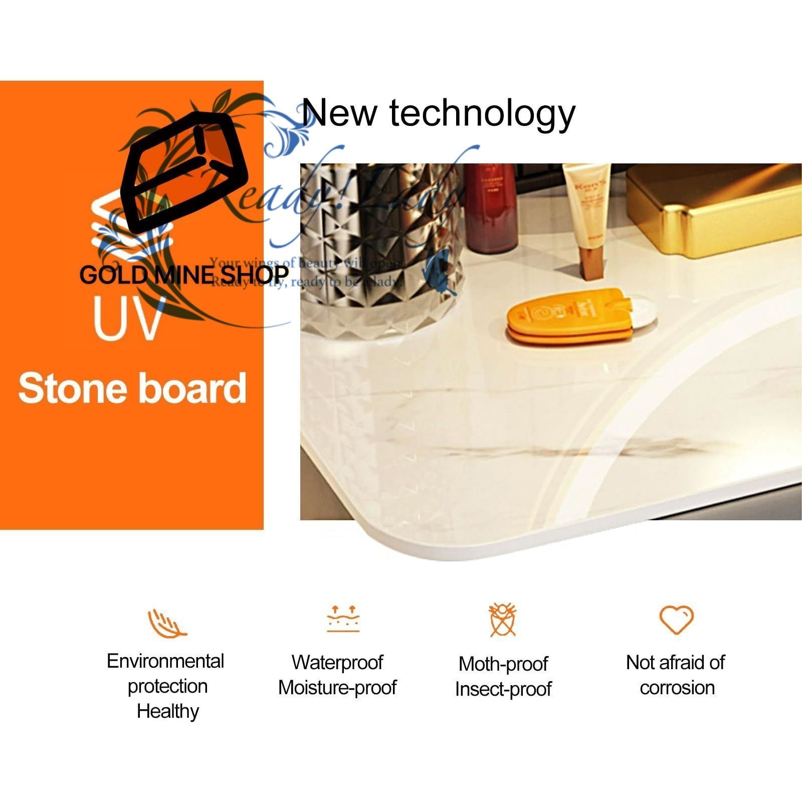 引き出し付き大型化粧台セット