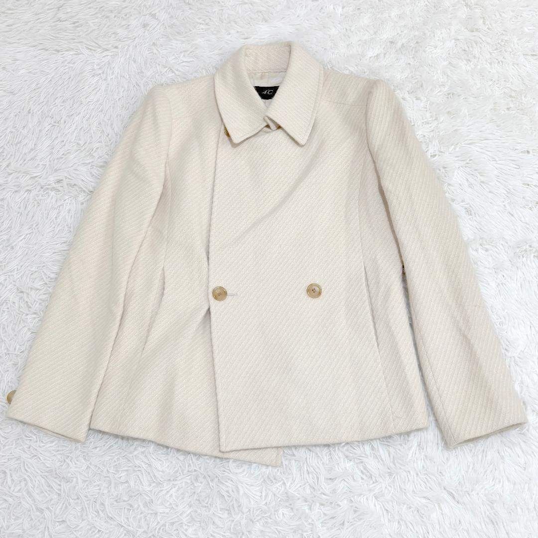 4°c アンゴラウールスカートスーツ セットアップ LL ベージュ