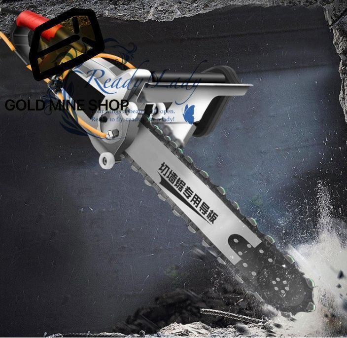 電動コンクリートチェーンソー 8900W湿式給水式ダスト除去ハンドヘルド壁溝切り機 速度7280RPM ダイヤモンドチェーン 赤レンガ コンクリート 花崗岩 鋼 石材用