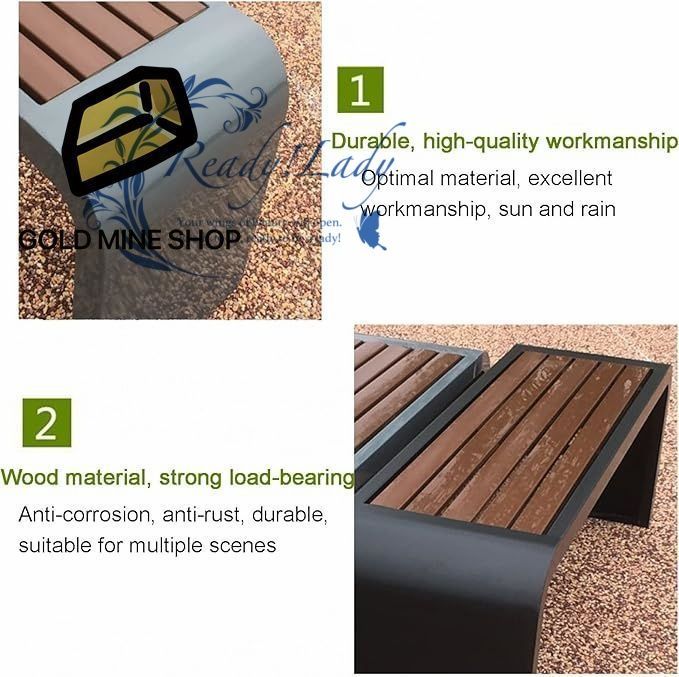 パティオガーデンベンチ屋外ベンチ 耐候性防食防水ベンチ 鋳鉄フレームとプラスチック製木製椅子の表面 300kgに耐えることができます 色 Black サイズ 120x40x45cm