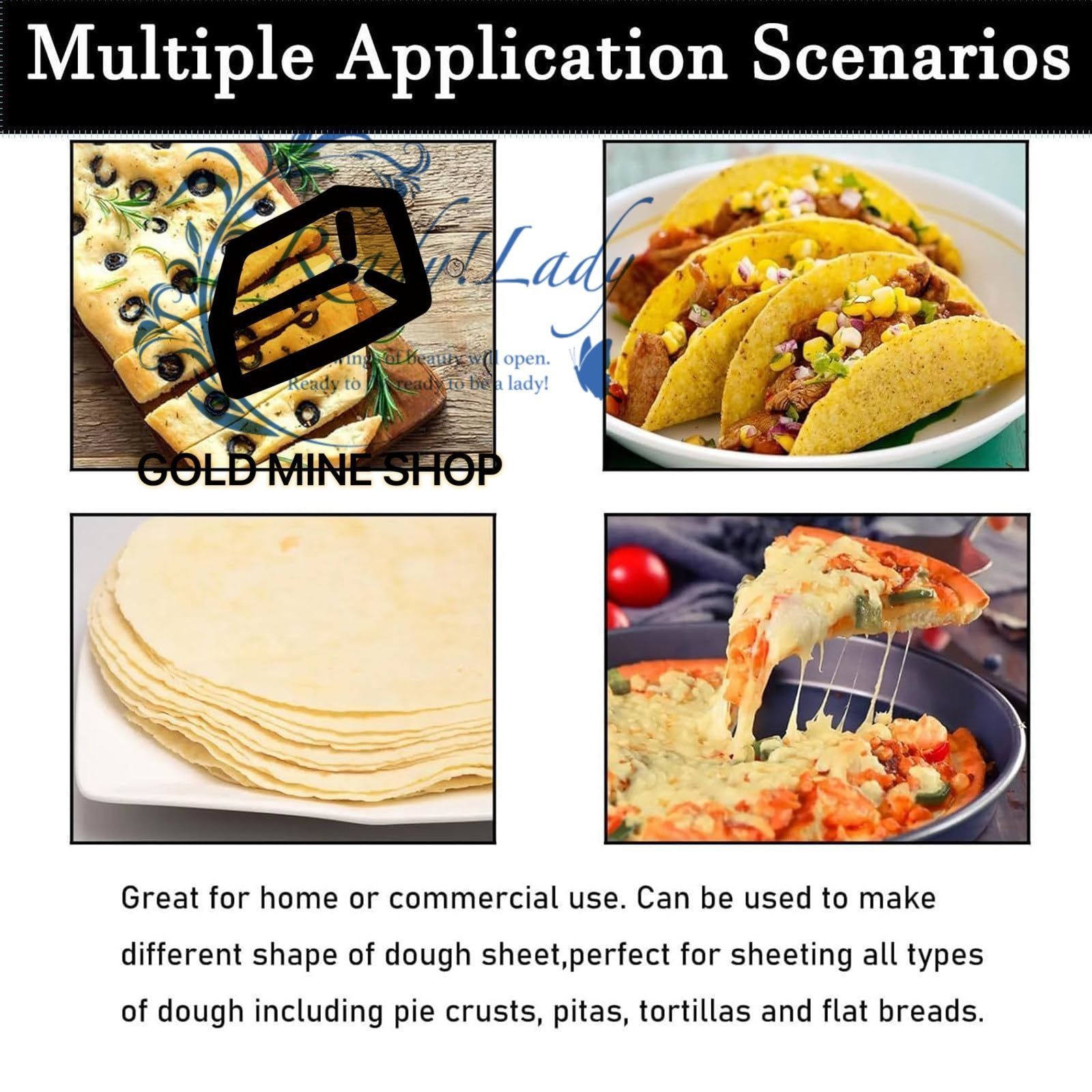 5秒 ピザやさまざまな生地ケーキのローリング用生地