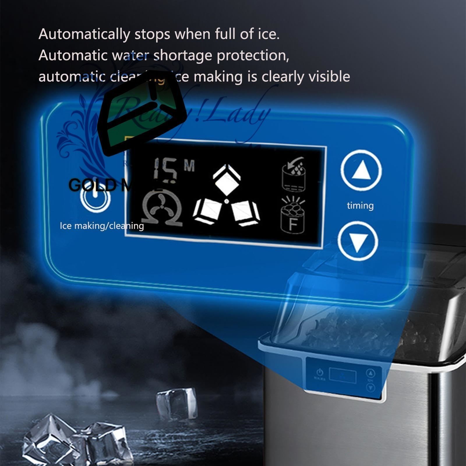 アイススクープとバスケット付きセルフクリーニング氷