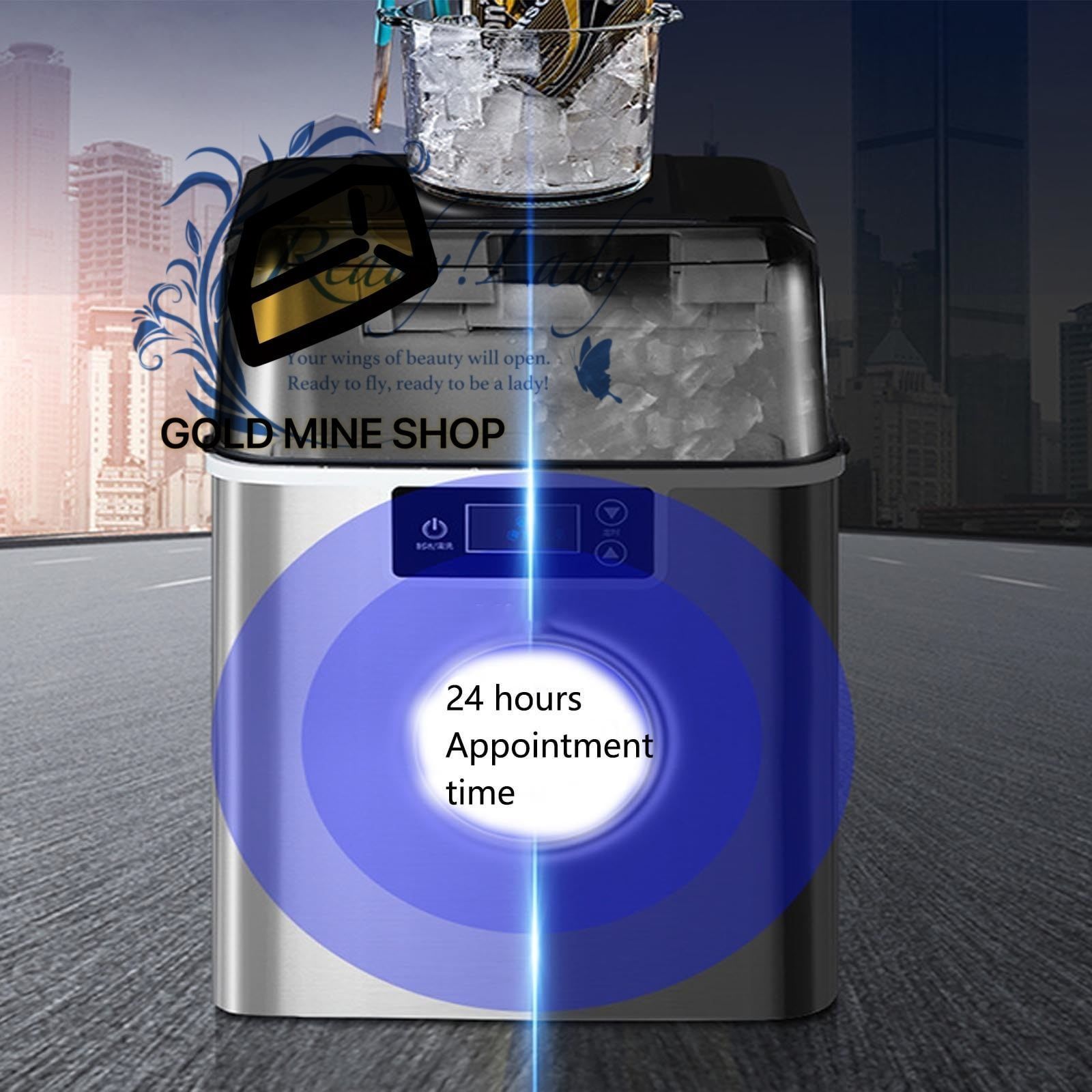 アイススクープとバスケット付きセルフクリーニング氷 LEDディスプレイ