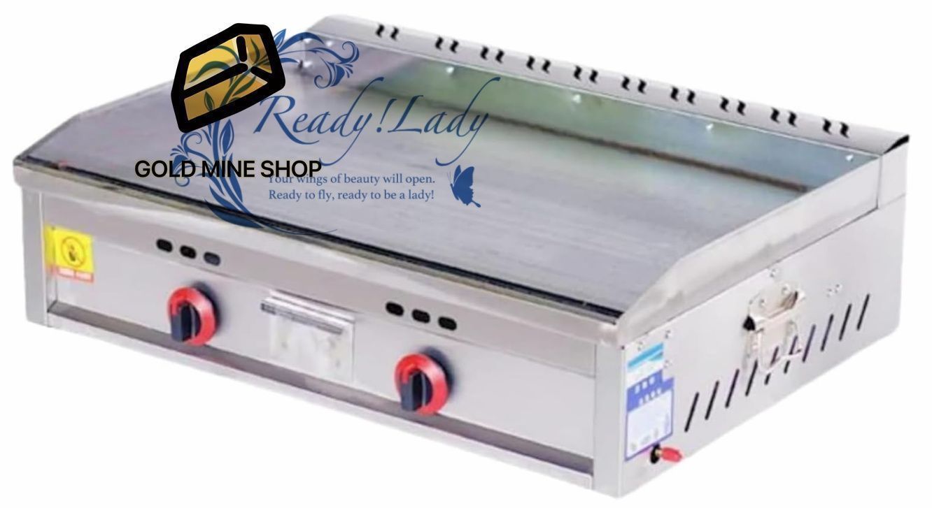 新型業務用プロパンガスグリドル アイロンレンジ カウンタートッププロパンガス業務用グリドル 手動制御と1つのバーナーを備え 持ち運びが簡単で 中量から大量まで調理できます シルバー 55 48 22cm