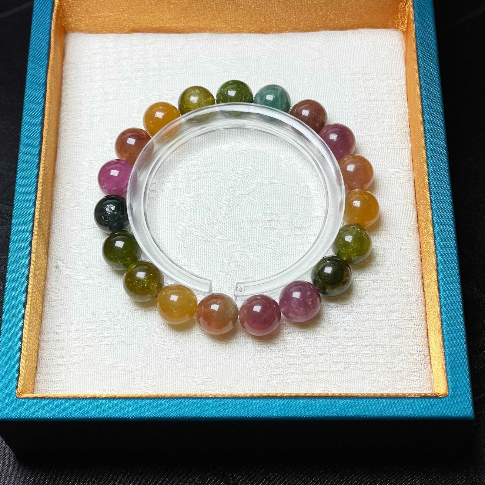 K18 5mm Gold Ball 濃いピンクの天然石ビーズブレスレット 上品 EU製