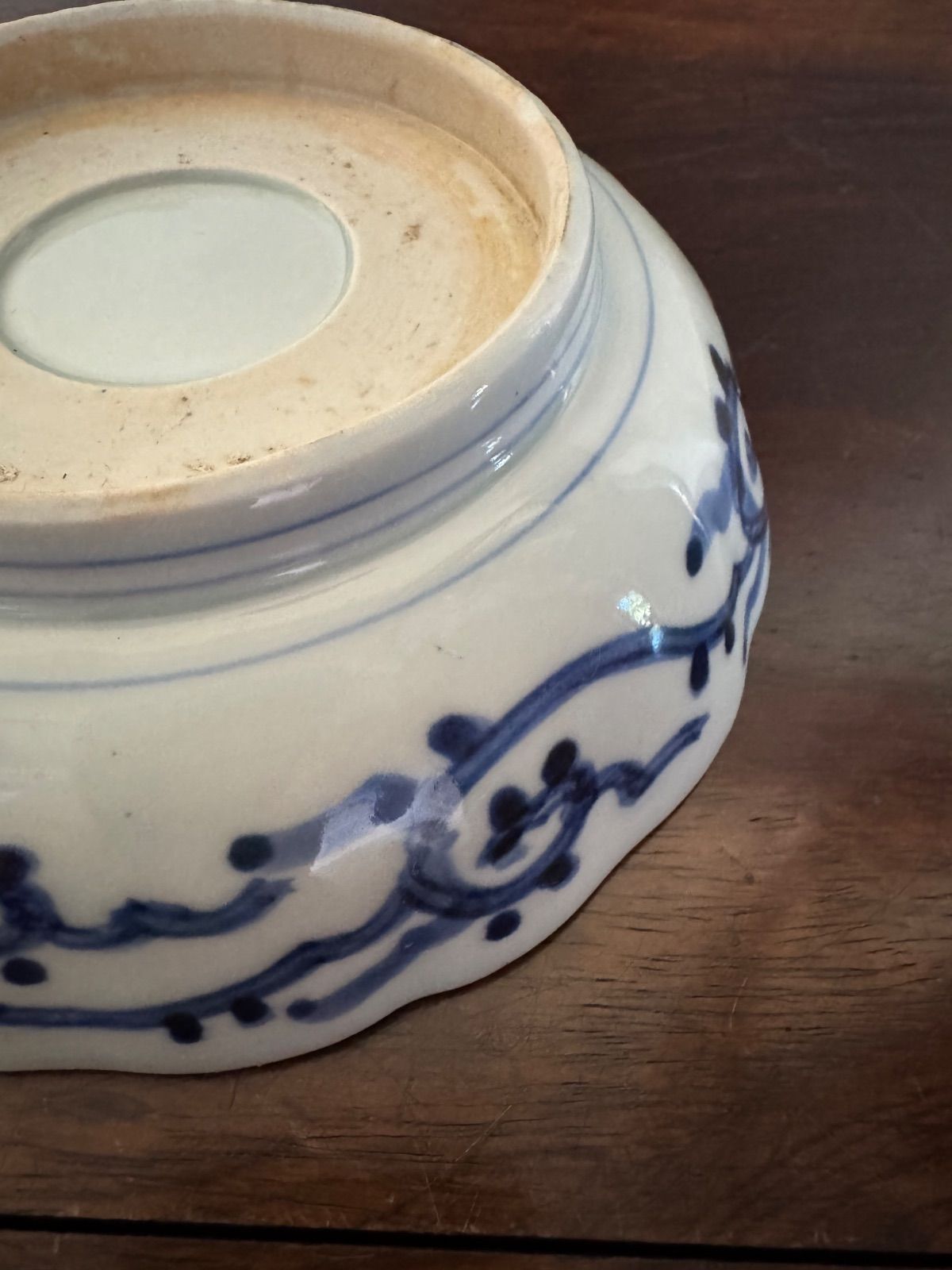 古伊万里　江戸中期　染付　蛸唐草　なます皿　２客 古伊万里 伊万里 染付 古染付 蛸唐草 唐草文 江戸期 蔵出し 中皿 1客