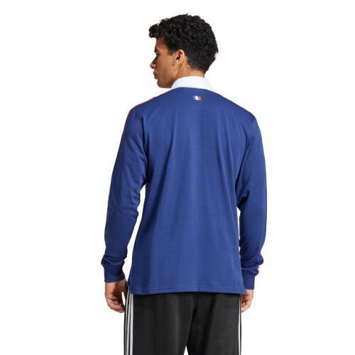 アディダス ラグビー フランス代表 2025 ヘリテージ 長袖 ポロシャツ 紺 ネイビー 青 ブルー モデル 日本未発売