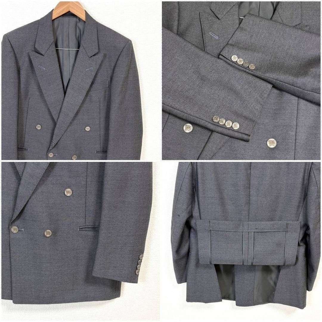 バーバリー ロゴボタン ダブルスーツセットアップ 94-84ダークグレー