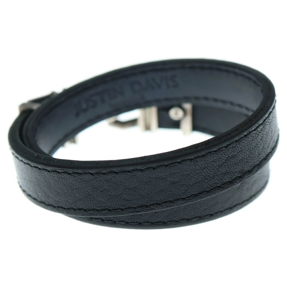 Justin Davis ジャスティンデイヴィス CAPRICE LEATHER 2WAY ダブルレザーブレスレット チョーカー シルバー ブラック